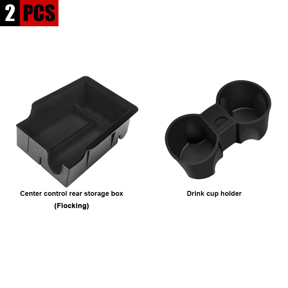 For Tesla Model 3  Model Y 2022 Storage Box Center Armrest Hidden Box Cup Holder Interior Organizer Car