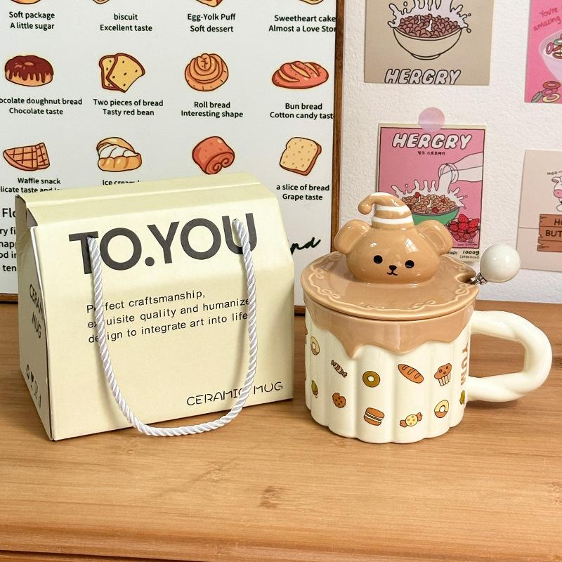 

Weird Ceramic Cup Souvenir Creative Mug Birthday Gift Water Cup for Girls High Looking Couple Cup 301-400ml
