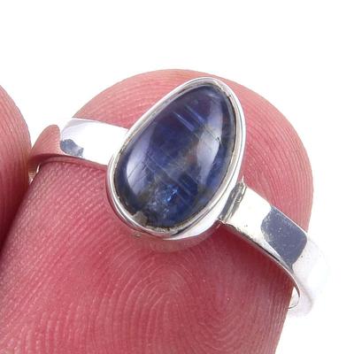 Natural Kyanite Gemstone Handmade 925 Solid Sterling Silver Ring Size 6 A7n48