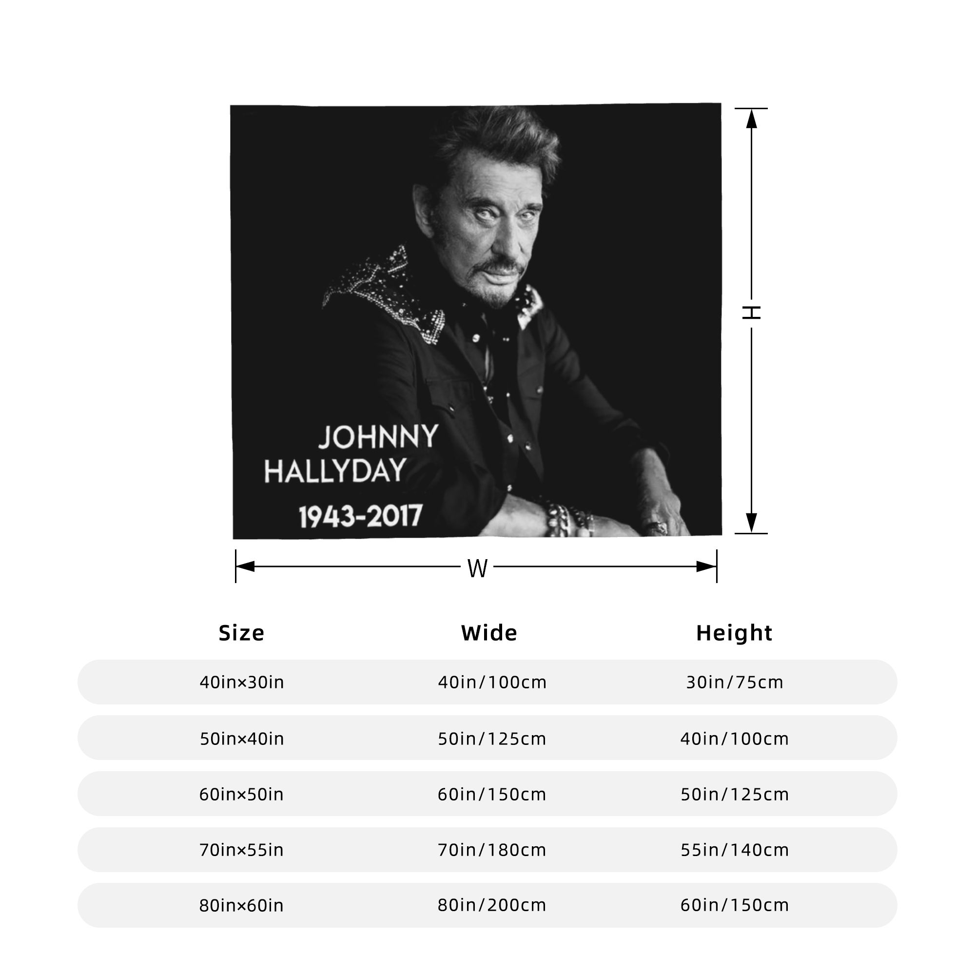 Johnny Hallyday Blanket Fashionable Flannel Funny Warm Throw Blankets for Home All Season 130x150cm