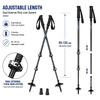 Bastones de Esquí para Raquetas de Nieve Zeroring de Compuesto de Carbono, 3 Secciones, Ajustables, de Invierno, con Cesta Grande