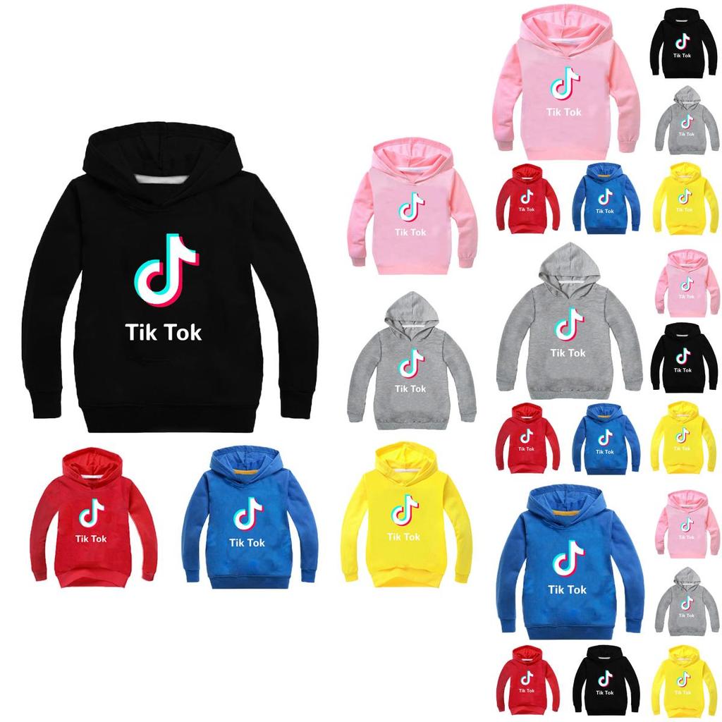 Tok Tik Sweter Dziecięcy z Literami Bluza z Długim Rękawem Modne Bluzki Pulower