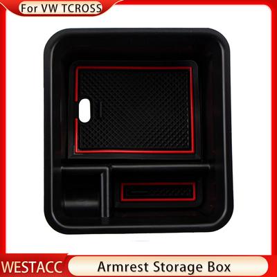 ABS Car Armrest Storage Box for Volkswagen VW Tcross T-Cross 2018 2022 Tray Container Organizer
