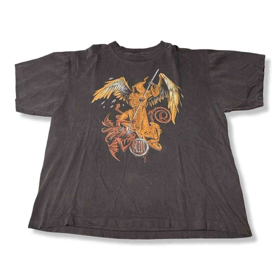 Vintage Rock Eagle Death Slayer Black Graphic T  Size XL Single Stitch Unisex T-Shirt L