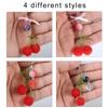 Beaded Cherries Pendant Sweet Phone Chain Strap Hanging Decoration Keychain Lanyard Small Gift for Women Girls
