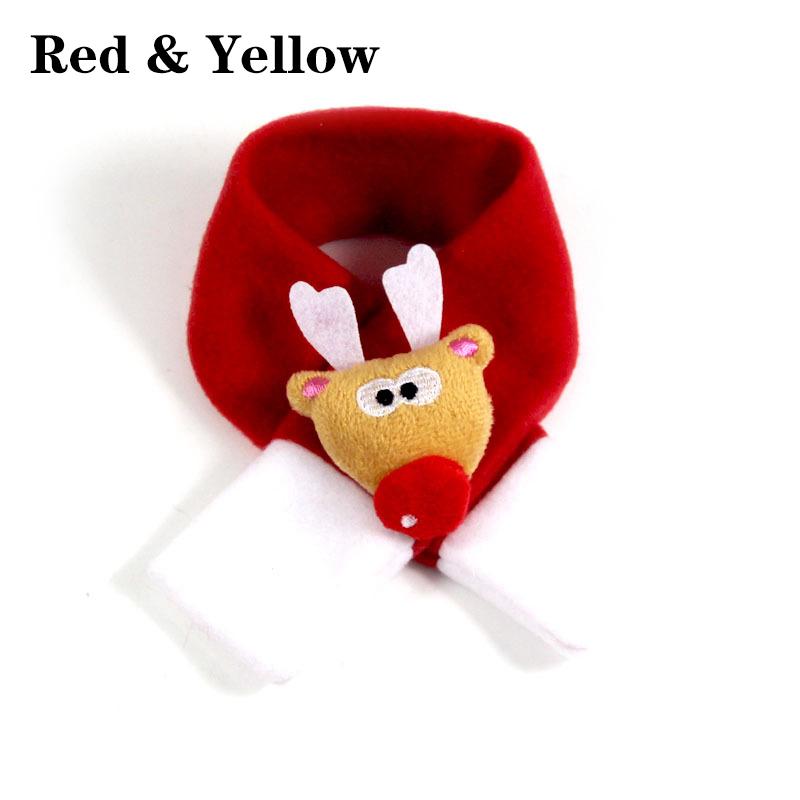1pc Warm Red Pet Scarf Christmas Decorations Collar Cat Accessories Bib Cute Xmas Winter Fashion