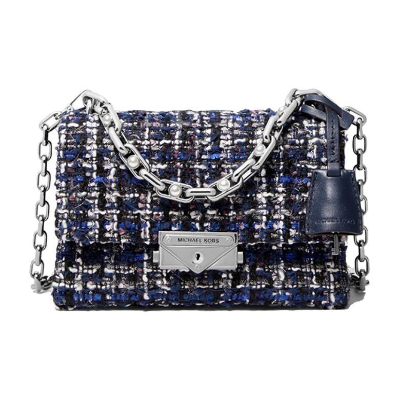 

Michael Kors Cece Pearl Chain Silver Buckle Flap Mini Bag Women Shoulder Bag Black Blue 32H9S0EC0C-NAVY Basic Set (Bag+Dust Bag)