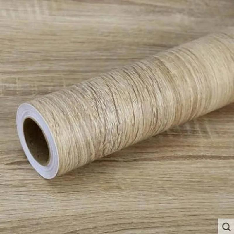 Wood Grain PVC Stickers For Wardrobe Cupboard Table Furniture Waterproof Self Adhesive Removable Wallpaper Home Decor Film