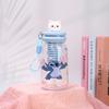 Water bottle new creative cartoon straw cup with tea partition high temperature resistant anti-drop plastic cup outdoor camping portable cup