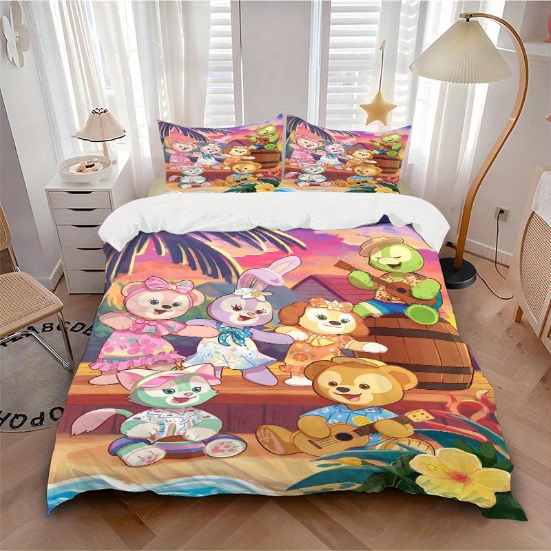 3pcs Duffy And Friends Printed Bedding Set,(Includes 1 Duvet Cover And 2 Pillowcases, Quilt Not Included) yy250814103