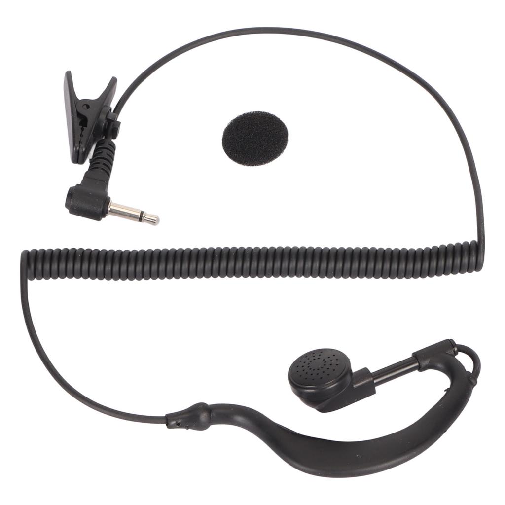 3.5MM Walkie Talkie Headset Earpiece Ear Hooked Clear Sound Quality 1 Pin Black for Two Way Radios