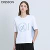 Cresson RomanTic Embroidery Color Block T shirT