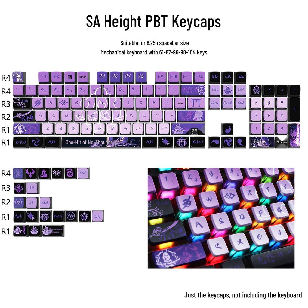 Four-Sided Translucent Color Keycaps for Customized Mechanical Keyboard