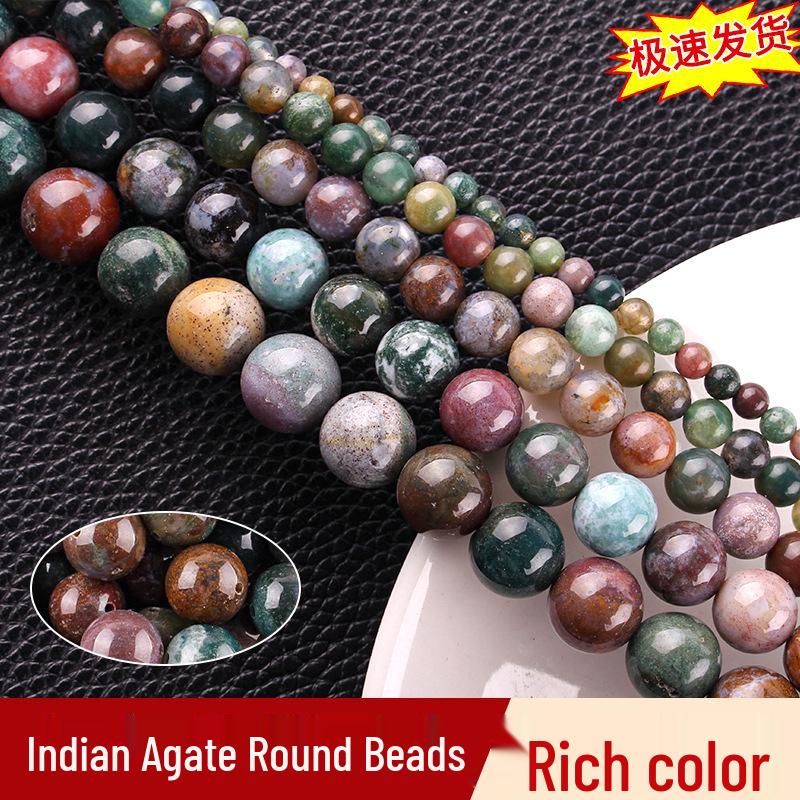 Unisex Armband Halsband av Indisk Agat med Sju-Färgad Vattenväxtagat Pärlor