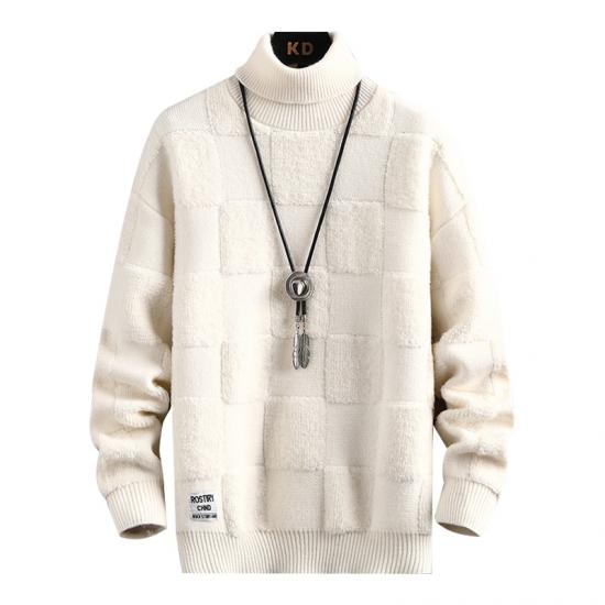 Men High Neck Thickened Warm Sweater High Quality Men's Winter Pure Korean Slim Casual Sweaters Fashion Brand Loose Knitted Pullover