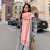 Luxury Faux Mink Scarf Women Men Solid Color Winter Warm Shawl Korean Style Chic Neck Wrap 208x70cm