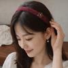 Vintage Retro Headband Exquisite Thin Edge Hairband Temperament Flower Knitted Hair Band Wash Face