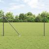 VidaXL Euro Fence with 7 Pointed Posts 1.4x10 M Galvanized Steel Grey 3350655
