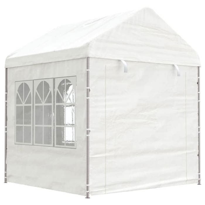VidaXL Belvédère avec toit blanc 8,92x2,28x2,69 m polyéthylène, tente de fête, chapiteau, abri à auvent, pavillon, tente 3155480