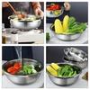 Happyyami Stainless Steel Mixing Bowls, Extra Large, Heat-Resistant, Deep Bowls, 2-Piece Set, Suitable for Salad, Vegetable Washing, Washing, Storage,