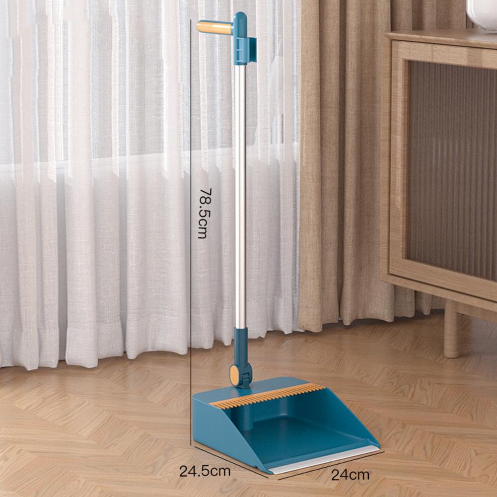 Mătură cu mâner lung cu set de praf Reglare unghi de 180 de grade Peri rigidi Tip cataramă Set de gunoi de mătură cu dinți de răzuit