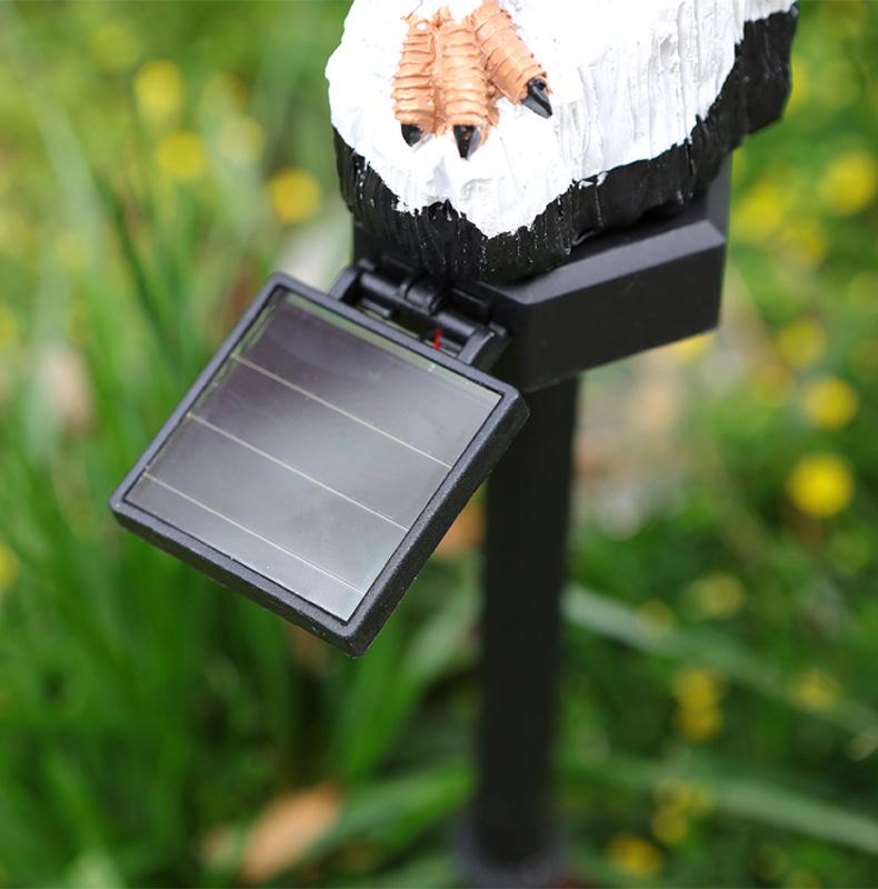 Solar-Powered LED Owl Garden Lamp - Resin Animal Yard Decor