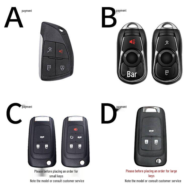 Leather Alloy Key Case for 2021-2022 Buick Envision - Metal Full Wrap, Double-Sided Protection