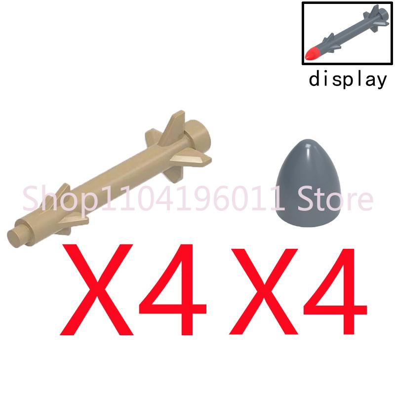 MOC Military Building Blocks Accessories Missile Rocket Nuclear  Assembly Models Compatible With Toys Kid Gift Bricks X053 DIY