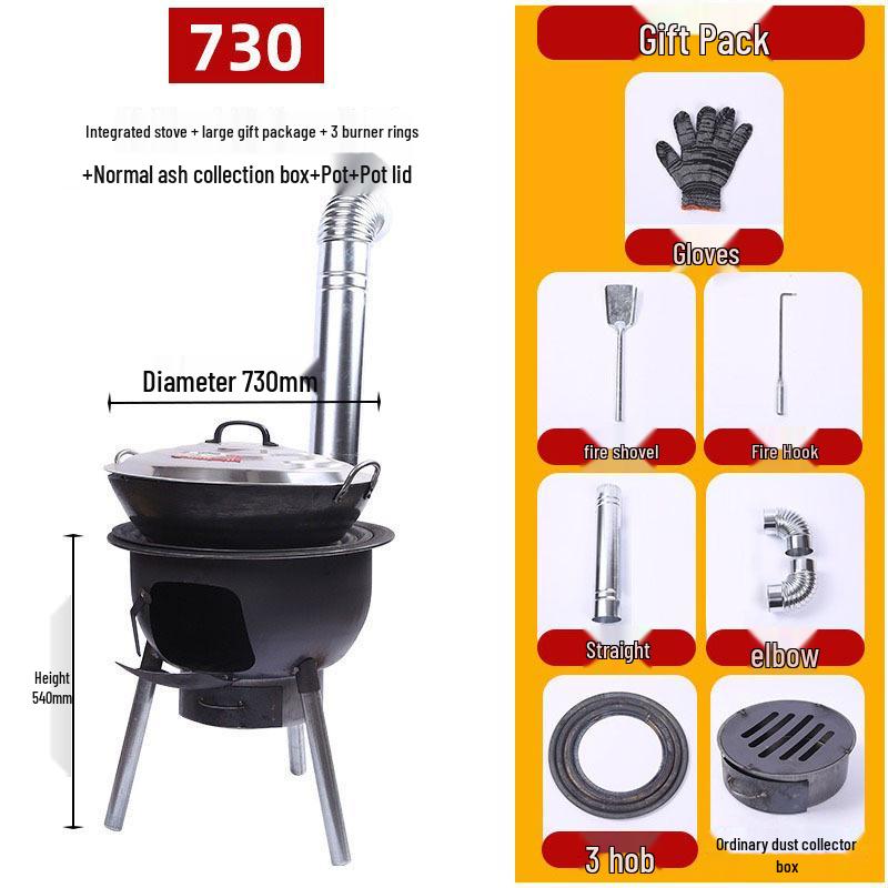 Portable Outdoor Firewood Stove with Threaded Round Legs - New Model