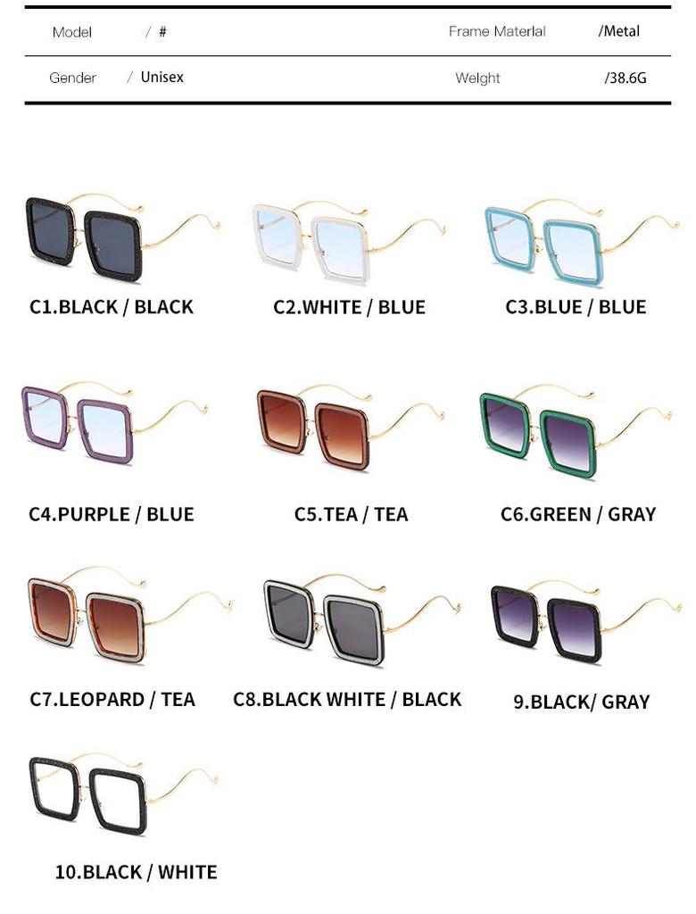 2022 Trendy Square Sunglasses - European & American Influencer Style, Flashy Diamond Design, Fun & Chic for Women