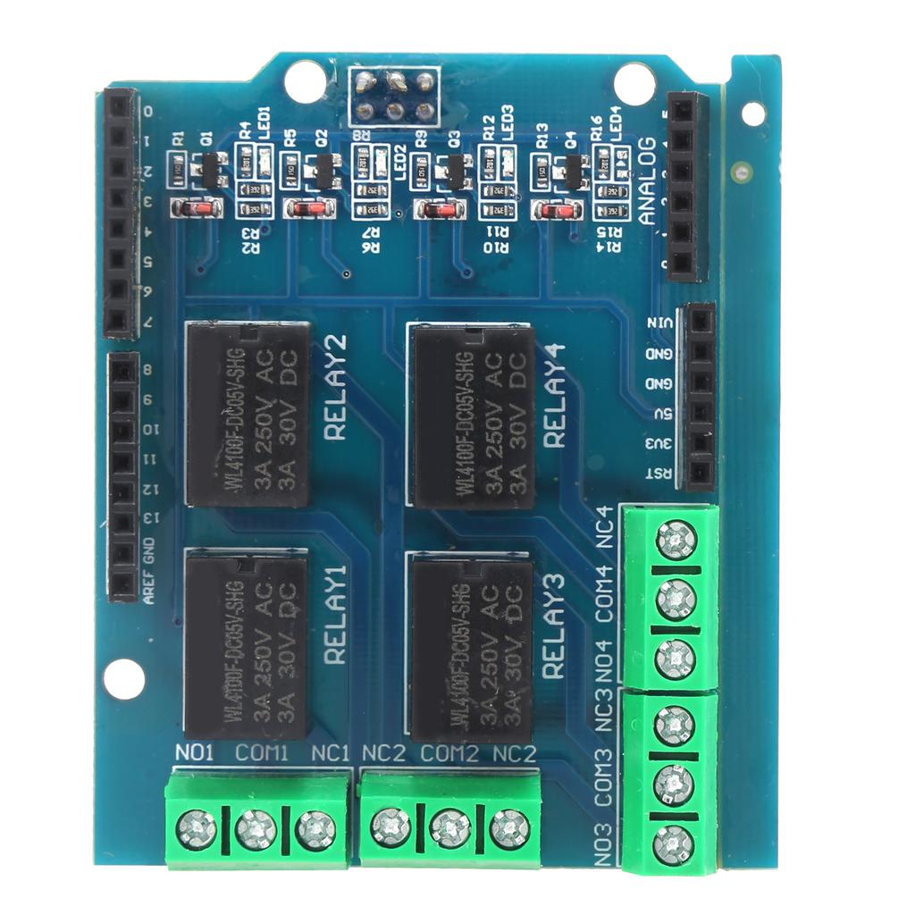 4-Kanal Relaismodul Steuerplatine Harz Erweiterungsschild mit Onboard-Anzeige DC5V