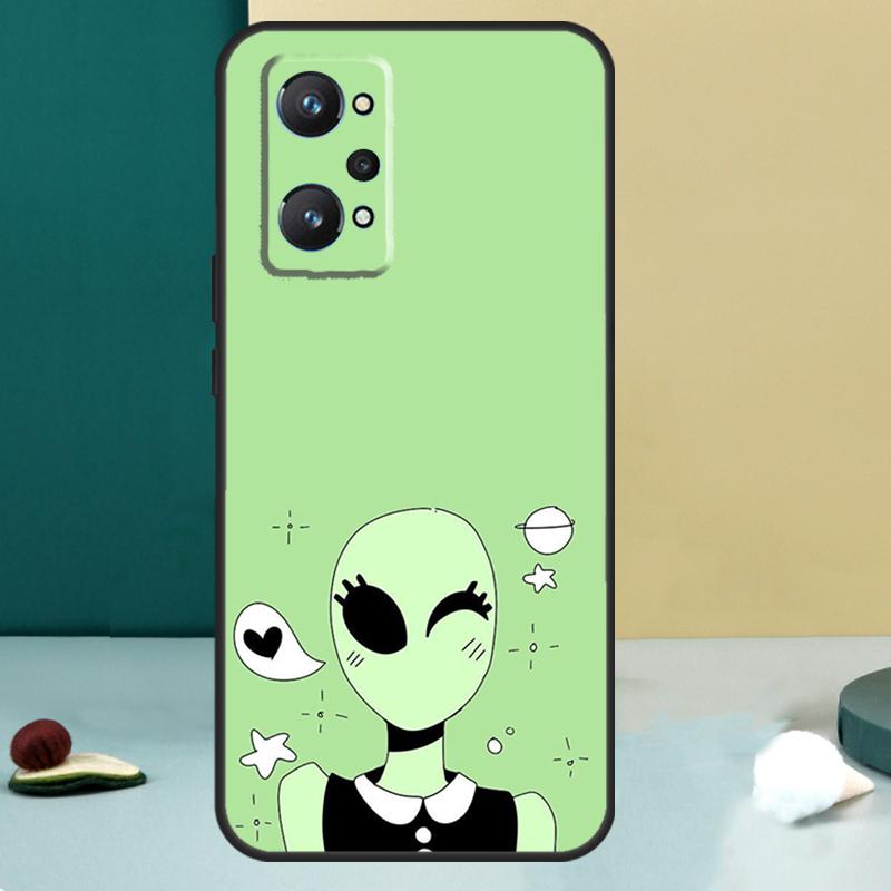 Aesthetics Cute Cartoon Alien For Realme 13 12 10 11 14 Pro Plus GT 6 5 6T GT7 Pro C55 C53 C51 C21Y C25S C75 C67 C61 Case