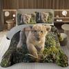Lion Bedspread Twin King Safari Wild Aninal Coverlet Western Farmstyle Quilt Set Soft Luxury Reversible Grey Quilted Bedding Set