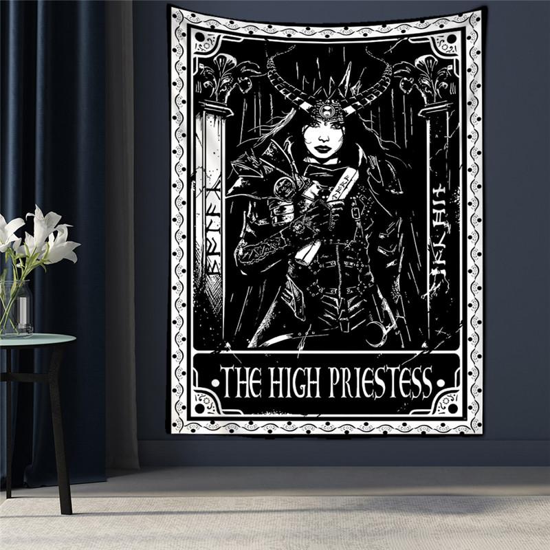 Black Tapestry Wall Hanging Psychedelic Sun Tarot Hippie Astrology Background  Room Boho Decor