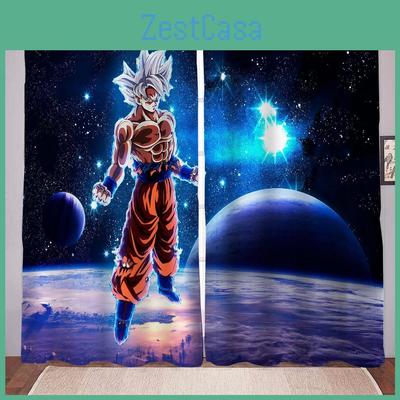 Drachen Anime Ball Verdunkelungsvorhänge Vorhänge Wohnzimmer Schlafzimmer Balkon Sichtschutz Zuhause 100 Polyester Perforiert