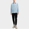 Fila Solid Woven Fashion Casual Long Sleeve Shirt Unisex Shirts Bian-Blue F11U415401F-BU