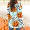 Women's Fashion Casual Halloween Printed Medium Length Cardigan Jacket Coat
