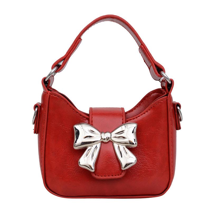 Trendy Butterfly Knot Underarm Bag For Women In Chic Black Red Pink White Colors