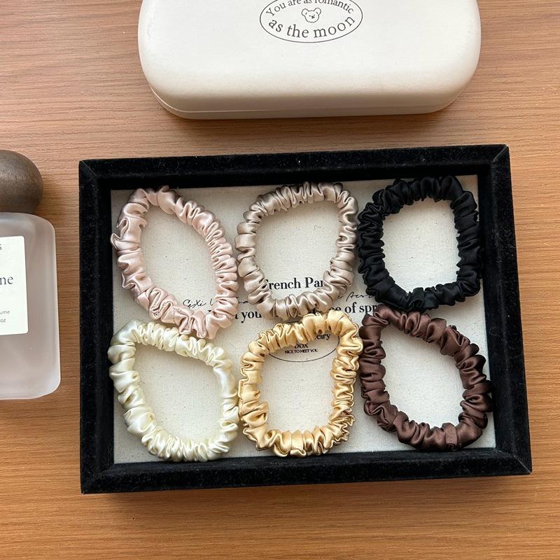 100% Čisté Morušové Hedvábí Gumičky do Vlasů Pro Ženy Elastické Hedvábné Gumičky do Vlasů Dívky Copánky Gumičky do Černých Vlasů Doplňky