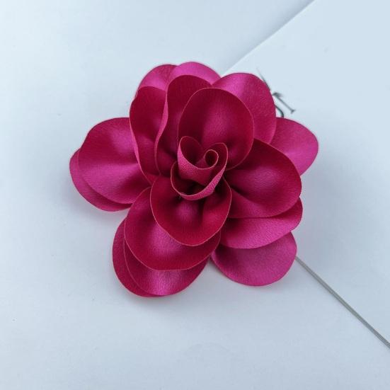 Formal Occasion Corsage French Style Big Rose Satin Fabric Bride Groom Wedding Brooch Prom Banquet Dress Suit Coat Brooch
