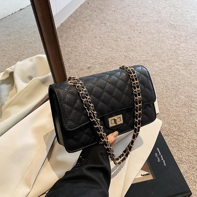 New High-end Bag, Caviar Rhombus Chain Bag, Versatile Single Shoulder Trendy Women's Bag