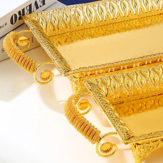 Elegant Retro Fruit Tray Portable Non-slip Decorative Snack Plate for Desktop