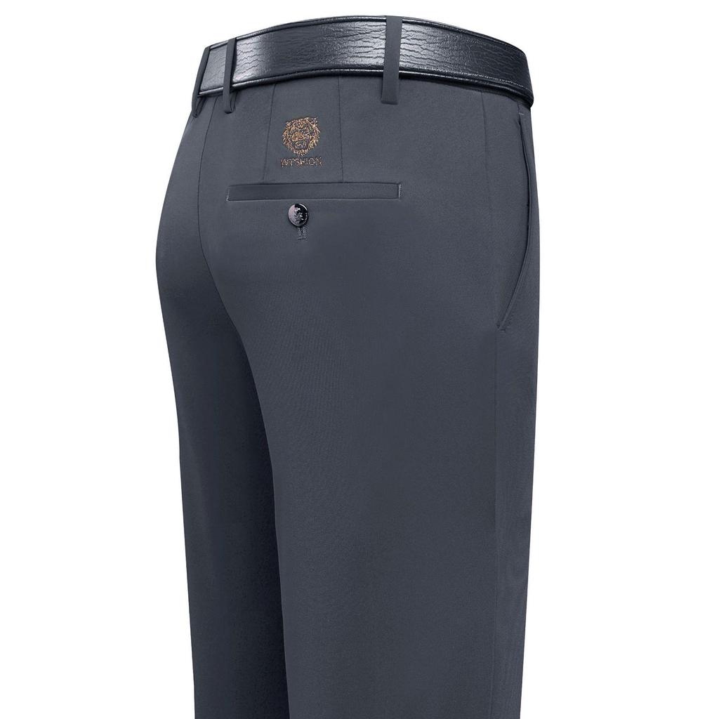 Men's Tiger Head Embroidery Autumn Straight-Leg Stretch Pants - Wrinkle-Resistant Casual Trousers