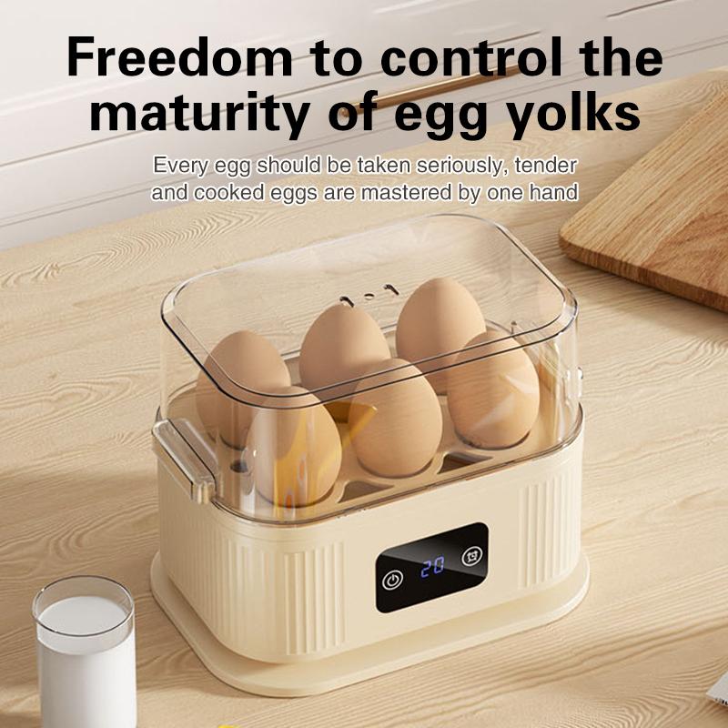 TINSOL Multifunctional Electric Egg Cooker Kitchen Breakfast Maker 200W High-Power Smart Egg Steamer with Timer Function