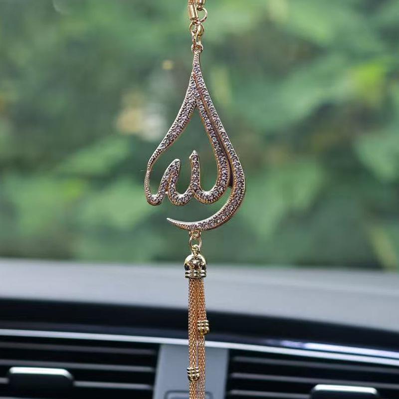 

1 Piece Of Droplet Shaped Metal Rhinestone Inlaid Car Ornament Car Rearview Mirror Decoration