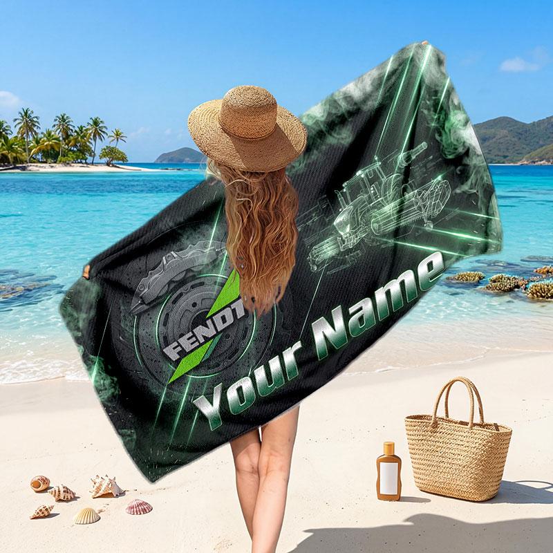Fendt Benutzerdefinierter Name Text Strandtuch, Weiches Saugfähiges Handtuch Strand Pool Reise Persönliches Geschenk