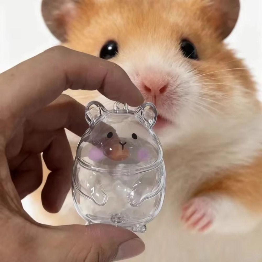 Organizer Pendant Hamster Fur Storage Keychain Pet Shaped Pet Hair Memorial Keyring  Jewelry Gift