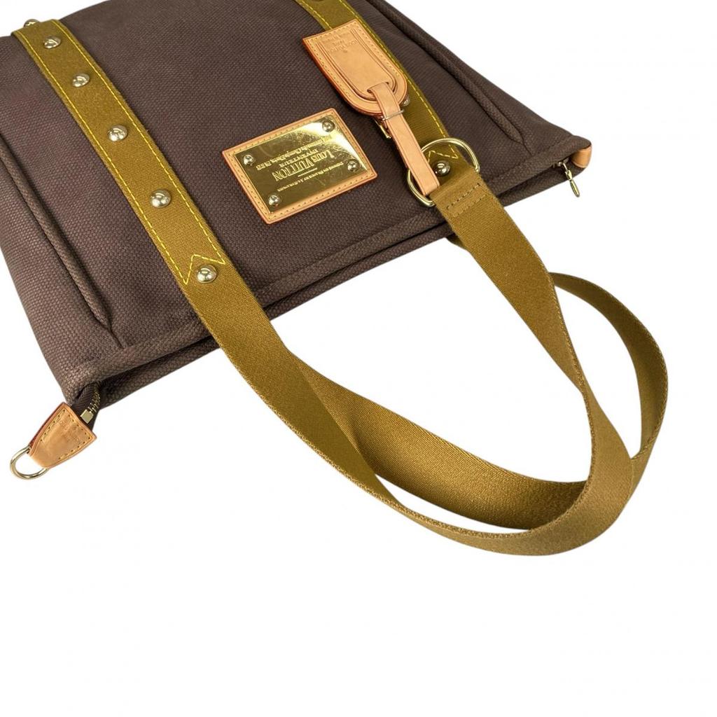 LOUIS VUITTON Hippo MM Antigua Tote Bag canvas Brown M40086 Used