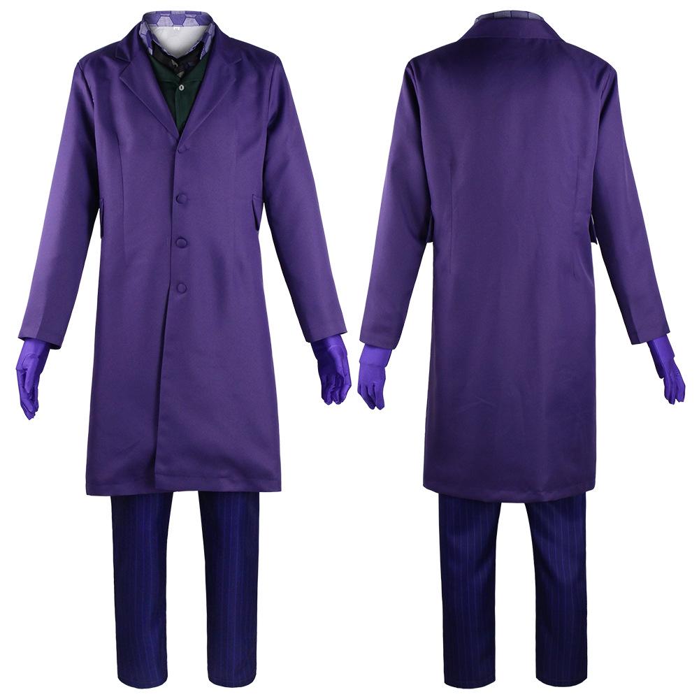 Batman The Dark Knight Joker Cosplay Costume - Heath Ledger Purple Halloween Outfit
