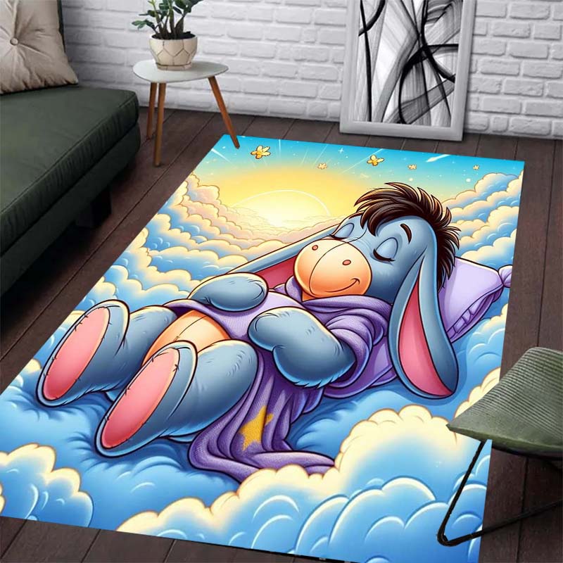 Eeyore Pattern Rug with A Sleeping Cloud Motif - Non-slip Kitchen Mat, Outdoor Rug Home and Bedroom Decor Yoga Mat Birthday Gift